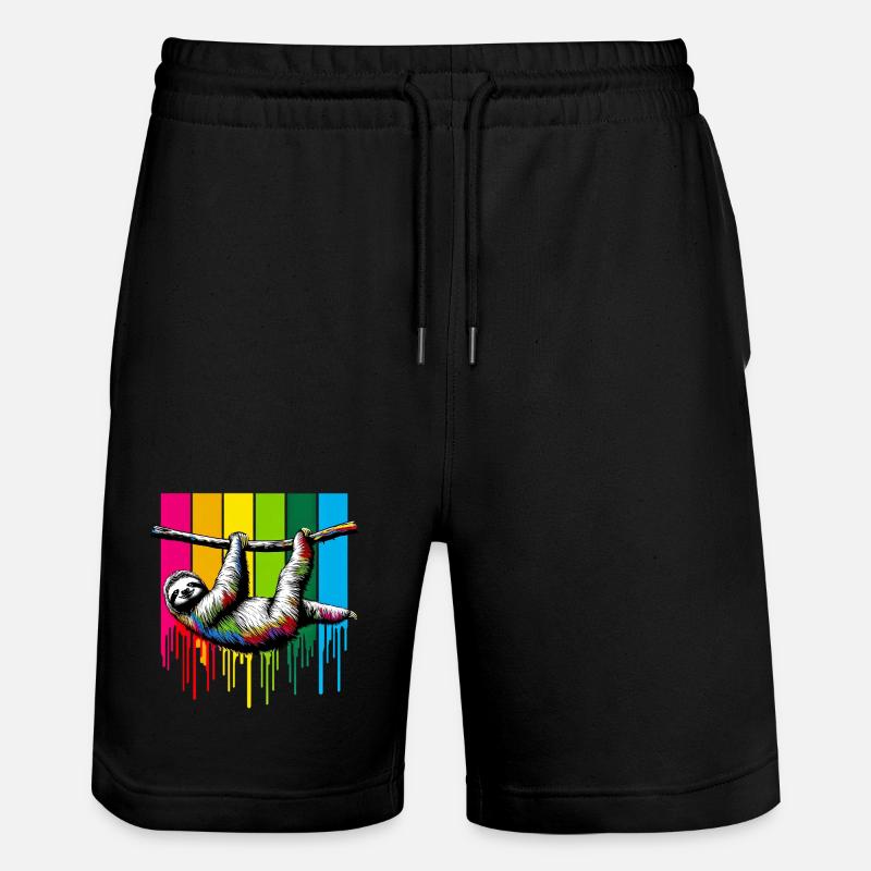 Faultier - Stanley/Stella Unisex Bio Joggingshorts Trainer  - Schwarz