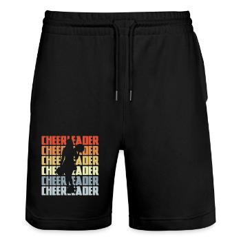 Vintage Cheerleader - Stanley/Stella Trainer Unisex Organic Jogging Shorts - black - Front - Nik (191cm) & Marisol (170cm)