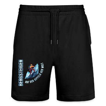 Auf den Gipfeln der Welt - Stanley/Stella Unisex Bio Joggingshorts Trainer  - Schwarz - Vorne - Nik (191cm) & Marisol (170cm)