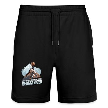 Berge sind der beste Rückzugsort - Stanley/Stella Unisex Bio Joggingshorts Trainer  - Schwarz - Vorne - Nik (191cm) & Marisol (170cm)