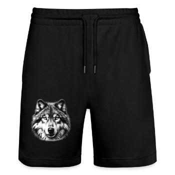 Wolf - Stanley/Stella Unisex Bio Joggingshorts Trainer  - Schwarz - Vorne - Nik (191cm) & Marisol (170cm)