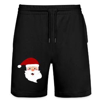 PÈRE NOËL. NOËL. JOYEUX NOËL. MERRY CHRISTMAS - Short de jogging bio TRAINER Stanley/Stella unisexe - noir - Devant - Nik (191cm) & Marisol (170cm)