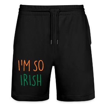 I'M SO IRISH Ireland Irland - Stanley/Stella Unisex Bio Joggingshorts Trainer  - Schwarz - Vorne - Nik (191cm) & Marisol (170cm)