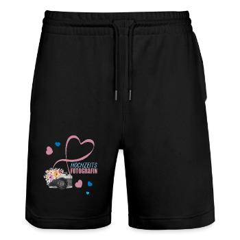 Hochzeitsfotografin - Stanley/Stella Unisex Bio Joggingshorts Trainer  - Schwarz - Vorne - Nik (191cm) & Marisol (170cm)
