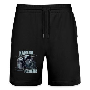 Kamera Flüsterer - Stanley/Stella Unisex Bio Joggingshorts Trainer  - Schwarz - Vorne - Nik (191cm) & Marisol (170cm)