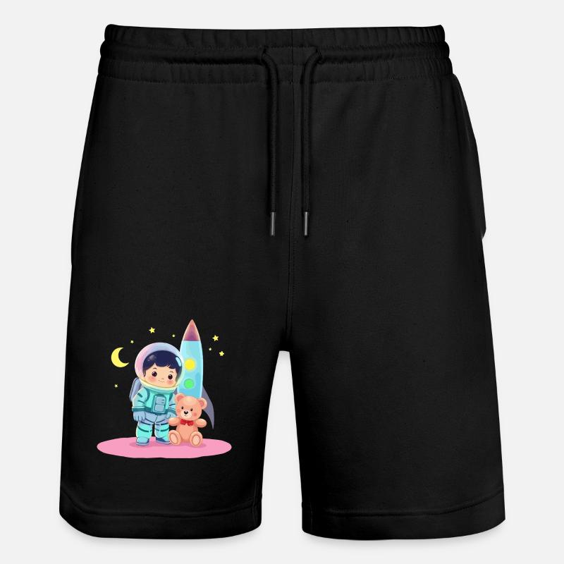 Astronaut mit Teddybär - Stanley/Stella Unisex Bio Joggingshorts Trainer  - Schwarz