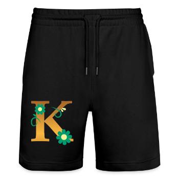 K - Stanley/Stella Unisex Bio Joggingshorts Trainer  - Schwarz - Vorne - Nik (191cm) & Marisol (170cm)