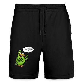 Smart bird - Stanley/Stella Trainer Unisex Organic Jogging Shorts - black - Front - Nik (191cm) & Marisol (170cm)