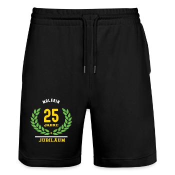 Painter Anniversary 25 Years 25th Anniversary - Stanley/Stella Trainer Unisex Organic Jogging Shorts - black - Front - Nik (191cm) & Marisol (170cm)