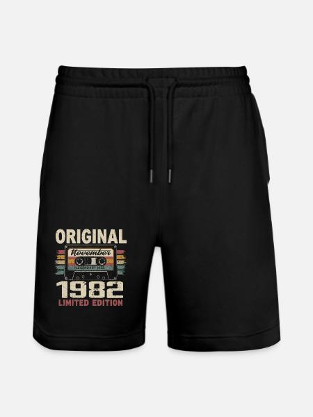 November 1982 Gift November 1982 - Stanley/Stella Trainer Unisex Organic Jogging Shorts - black