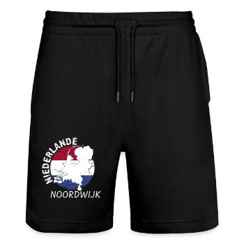 Noordwijk - Stanley/Stella Unisex Bio Joggingshorts Trainer  - Schwarz - Vorne - Nik (191cm) & Marisol (170cm)