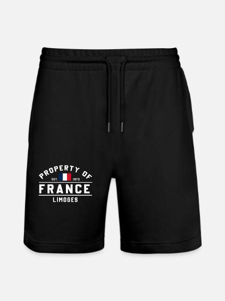 Property of France Limoges Est 1872 - Stanley/Stella Trainer Unisex Organic Jogging Shorts - black