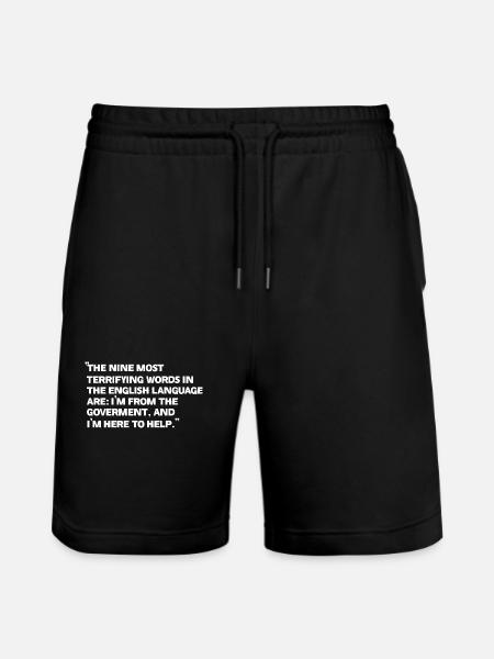 Government Promise Quotes T-Shirt - Stanley/Stella Trainer Unisex Organic Jogging Shorts - black
