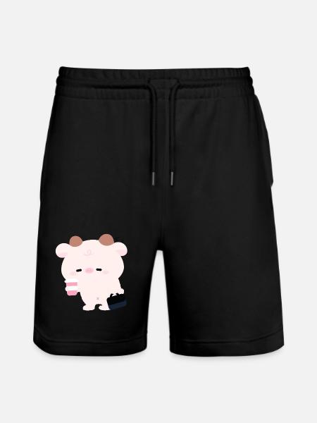 Tried Cow Coffee Run - Stanley/Stella Trainer Unisex Organic Jogging Shorts - black