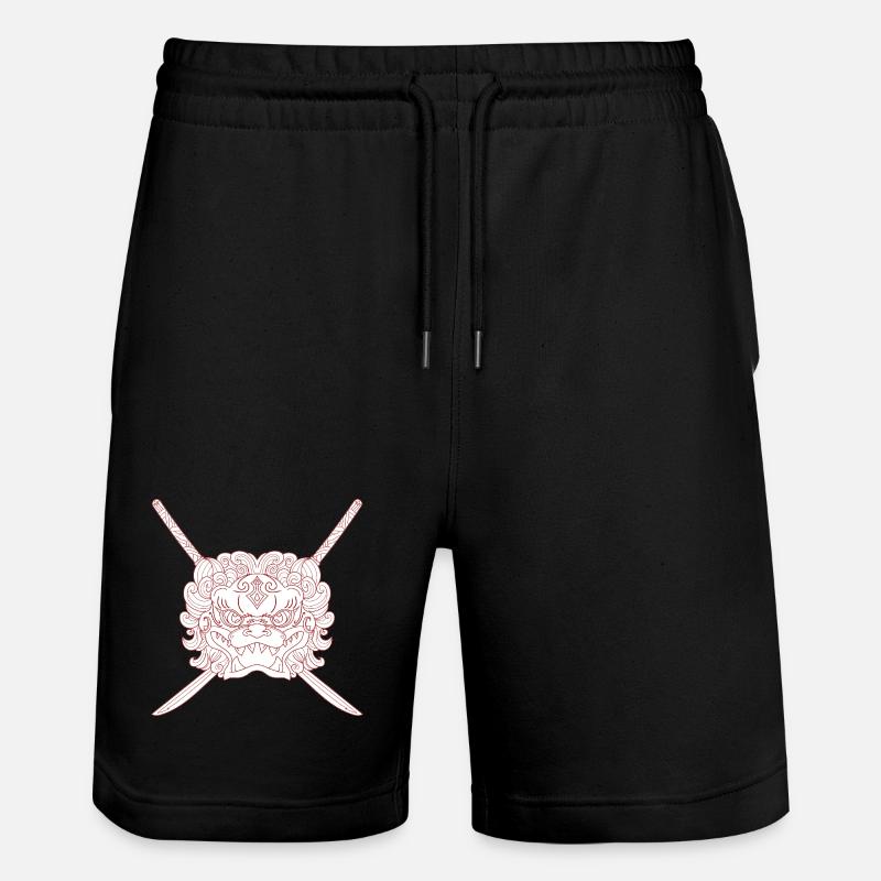 Lion japonais et katanas Croisées - Short de jogging bio TRAINER Stanley/Stella unisexe - noir
