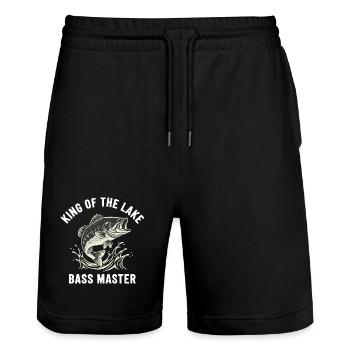 Angeln Bar Master River See - Stanley/Stella Unisex Bio Joggingshorts Trainer  - Schwarz - Vorne - Nik (191cm) & Marisol (170cm)