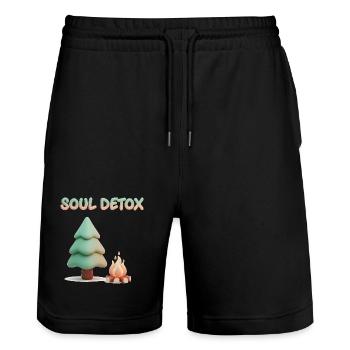 Gemütliche 3D-Kiefern-Seelen-Entgiftungsästhetik - Stanley/Stella Unisex Bio Joggingshorts Trainer  - Schwarz - Vorne - Nik (191cm) & Marisol (170cm)