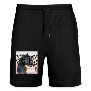 Dark Horse Silhouette Logo - Stanley/Stella Unisex Bio Joggingshorts Trainer  - Schwarz - Vorne - Nik (191cm) & Marisol (170cm)