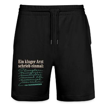 Ein Kluger Arzt Medizinstudent Praxis Ärzte Arzt - Stanley/Stella Unisex Bio Joggingshorts Trainer  - Schwarz - Vorne - Nik (191cm) & Marisol (170cm)