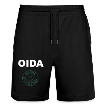 OIDA Vienna Grantler Club - Stanley/Stella Unisex Bio Joggingshorts Trainer  - Schwarz - Vorne - Nik (191cm) & Marisol (170cm)