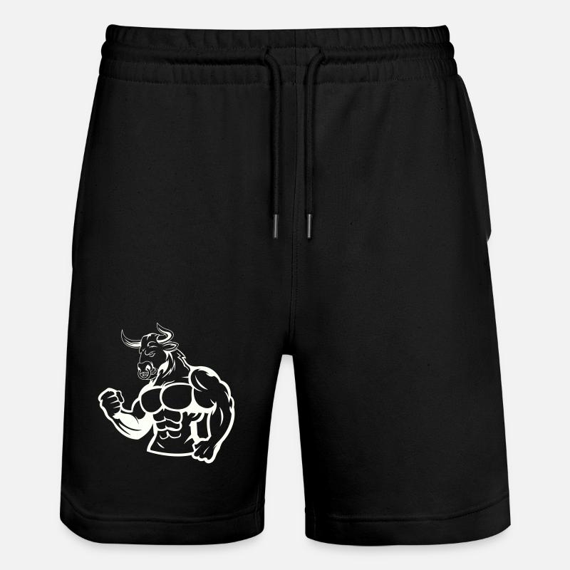 Taureau puissant, héros musclé - Short de jogging bio TRAINER Stanley/Stella unisexe - noir