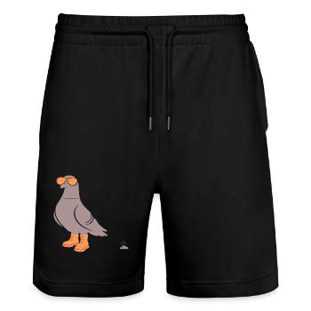 Pigeon Orange - Short de jogging bio TRAINER Stanley/Stella unisexe - noir - Devant - Nik (191cm) & Marisol (170cm)