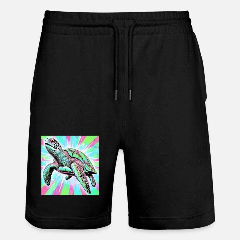 turtle - Stanley/Stella Trainer Unisex Organic Jogging Shorts - black