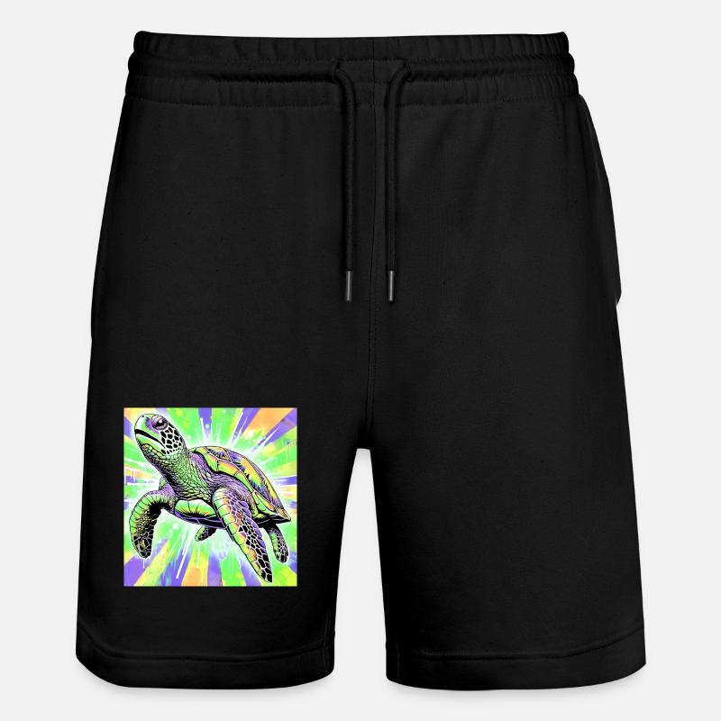 turtle - Stanley/Stella Trainer Unisex Organic Jogging Shorts - black