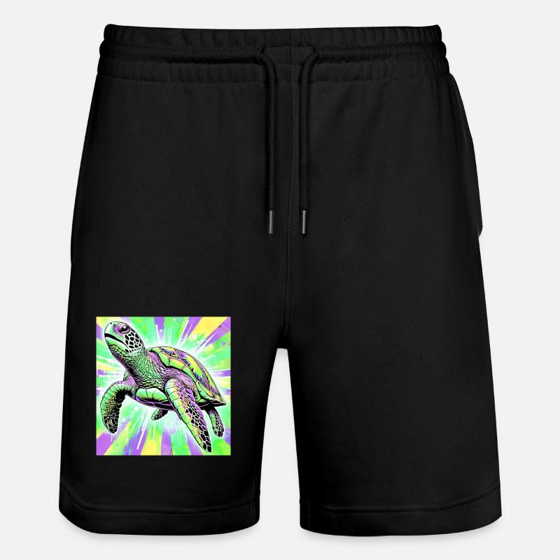 turtle - Stanley/Stella Trainer Unisex Organic Jogging Shorts - black