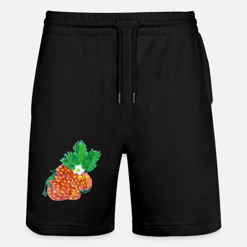 Erdbeeren Art - Stanley/Stella Unisex Bio Joggingshorts Trainer  - Schwarz
