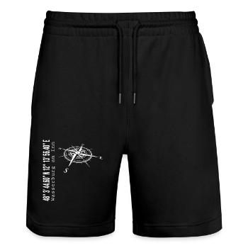 Wasserburg am Inn - Stanley/Stella Trainer Unisex Organic Jogging Shorts - black - Front - Nik (191cm) & Marisol (170cm)