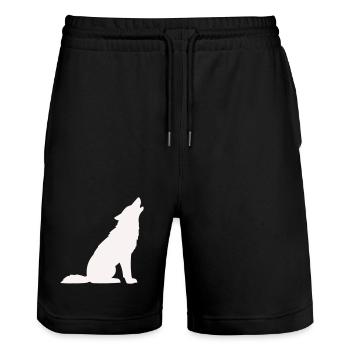 Wolf- - Stanley/Stella Trainer Unisex Organic Jogging Shorts - black - Front - Nik (191cm) & Marisol (170cm)
