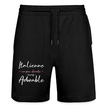 Italienne Un Peu Chiante Mais Adorable T-Shirt ... - Short de jogging bio TRAINER Stanley/Stella unisexe - noir - Devant - Nik (191cm) & Marisol (170cm)