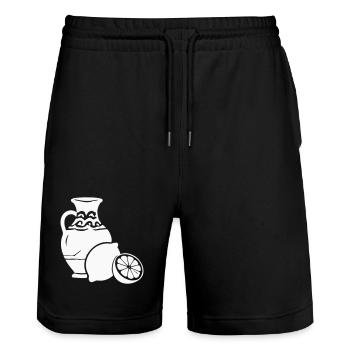 Zitrusvase Stillleben Keramik - Stanley/Stella Unisex Bio Joggingshorts Trainer  - Schwarz - Vorne - Nik (191cm) & Marisol (170cm)
