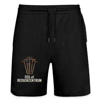 Leiter Vom Rechenzentrum Gartenarbeit Gärtner - Stanley/Stella Unisex Bio Joggingshorts Trainer  - Schwarz - Vorne - Nik (191cm) & Marisol (170cm)