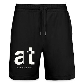 art- Is a State of Mind - Stanley/Stella Trainer Unisex Organic Jogging Shorts - black - Front - Nik (191cm) & Marisol (170cm)