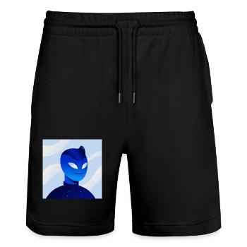 Blue Gradient Mask Avatar - Stanley/Stella Unisex Bio Joggingshorts Trainer  - Schwarz - Vorne - Nik (191cm) & Marisol (170cm)