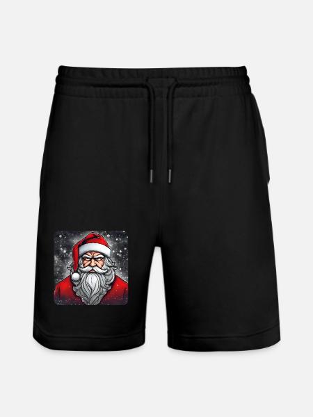 Grimmiger Weihnachtsmann - Stanley/Stella Unisex Bio Joggingshorts Trainer - Schwarz