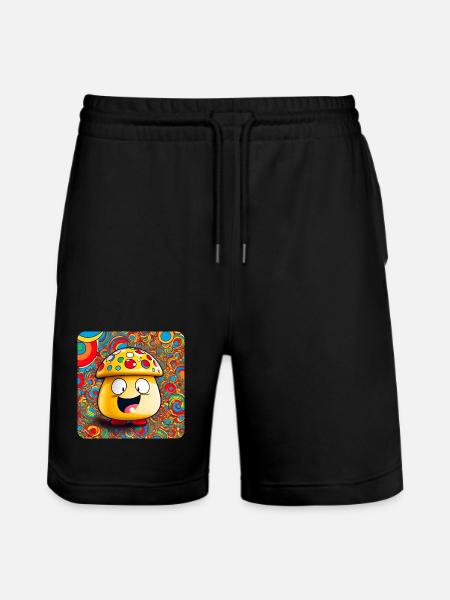 Funny Psychedelic Mushroom - Stanley/Stella Trainer Unisex Organic Jogging Shorts - black