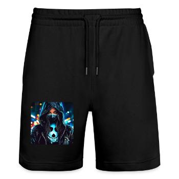 Fille Cybergoth Cool - Short de jogging bio TRAINER Stanley/Stella unisexe - noir - Devant - Nik (191cm) & Marisol (170cm)