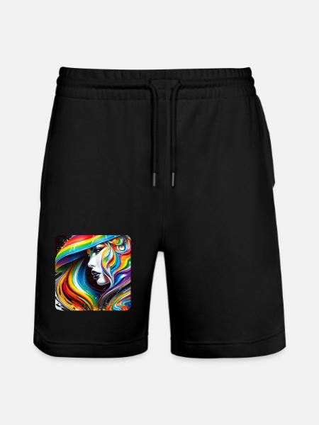 Woman in graffiti style - Stanley/Stella Trainer Unisex Organic Jogging Shorts - black
