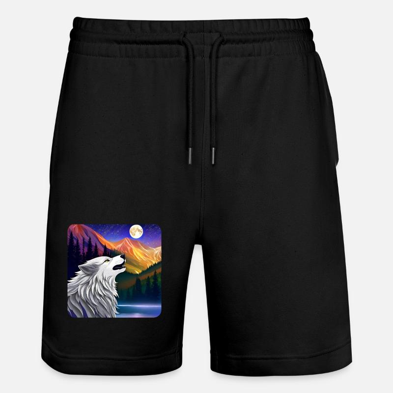 Fier loup espritanimal - Short de jogging bio TRAINER Stanley/Stella unisexe - noir