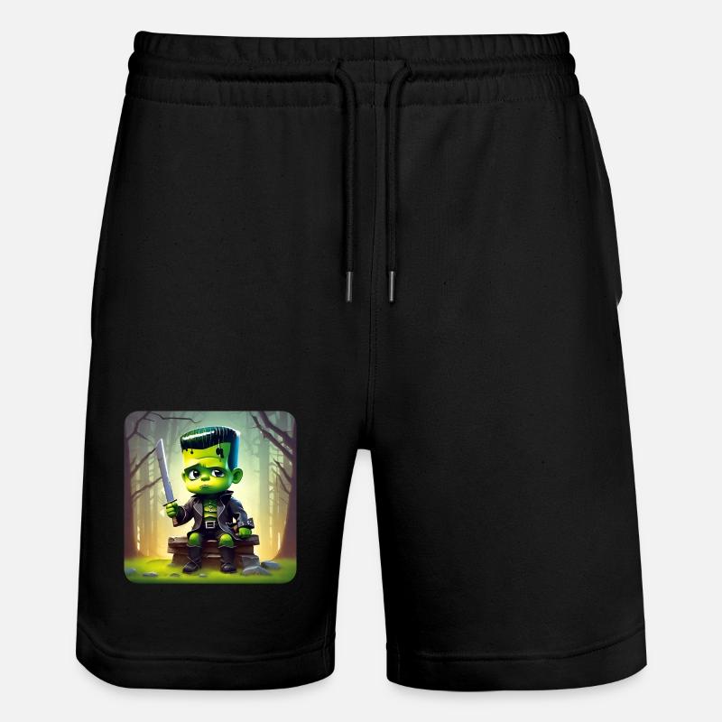 Mignon petit monstre vert - Short de jogging bio TRAINER Stanley/Stella unisexe - noir