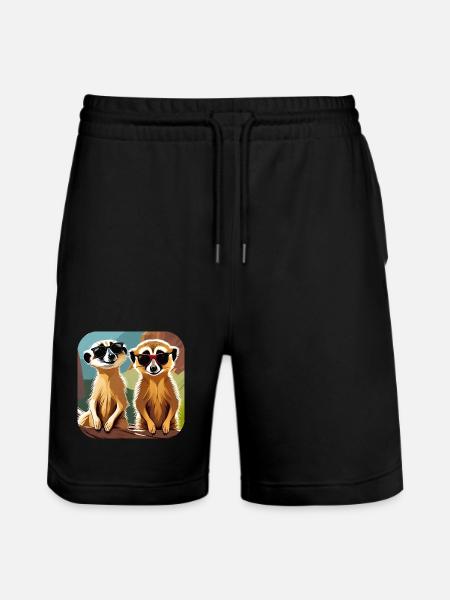 Suricates mignons - Short de jogging bio TRAINER Stanley/Stella unisexe - noir