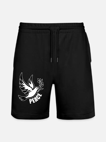 Peace - Stanley/Stella Trainer Unisex Organic Jogging Shorts - black