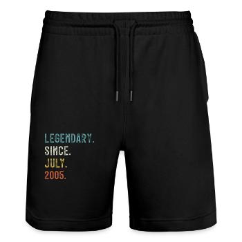 18 Birthday 18 years Legendary since July 2005 - Stanley/Stella Trainer Unisex Organic Jogging Shorts - black - Front - Nik (191cm) & Marisol (170cm)
