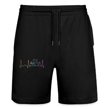 Cat Kitten Cat Animal Cats - Stanley/Stella Trainer Unisex Organic Jogging Shorts - black - Front - Nik (191cm) & Marisol (170cm)