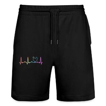 Huhn Hühner Landwirt Bauer Bauernhof Hahn - Stanley/Stella Unisex Bio Joggingshorts Trainer  - Schwarz - Vorne - Nik (191cm) & Marisol (170cm)