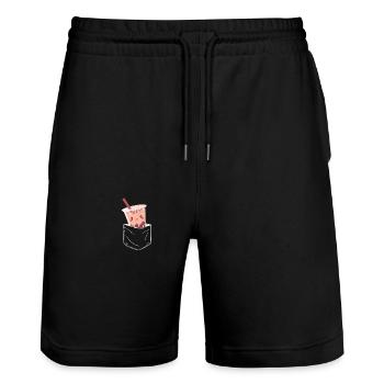 Bubble Tea Boba Tea Bubble Boba Tea - Stanley/Stella Trainer Unisex Organic Jogging Shorts - black - Front - Nik (191cm) & Marisol (170cm)