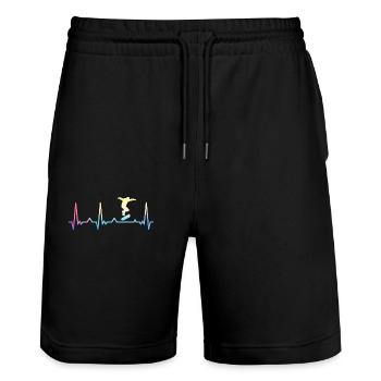 Skateboarding Skater Skateboard Skateboarder - Stanley/Stella Trainer Unisex Organic Jogging Shorts - black - Front - Nik (191cm) & Marisol (170cm)